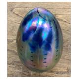 Iridescent art glass egg