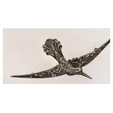 Irish sterling marcasite bird brooch