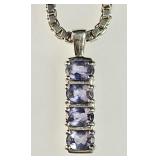 Sterling necklace with purple stones
