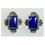 Sajen sterling & lapis lazuli clip earrings