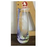 Caithness etched glass otter vase