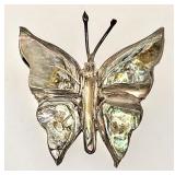 Sterling silver abalone butterfly brooch