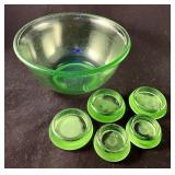Hazel Atlas green Depression uranium glass