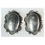 Heavy sterling silver clip earrings