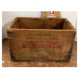 Wood ammo box with baseballs, golf balls, etc..