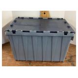 Flip lid plastic storage tote