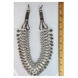 Rajasthan silver bib necklace --signed RA