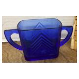 Hazel Atlas cobalt glass sugar bowl