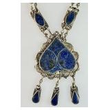 Silver lapis lazuli necklace