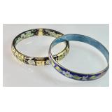 2 cloisonne bangle bracelets