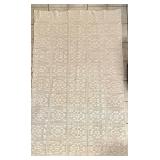 Antique hand crocheted beige coverlet 52x86
