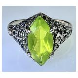 Sterling silver ring with peridot