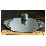 Dresser mirror and jewelry casket