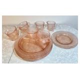 15 pieces Macbeth Evans pink Depression dishes