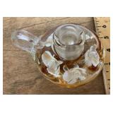 Handblown Joe St. Clair art glass candleholder