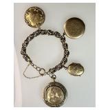 Antique gold filled locket bracelet