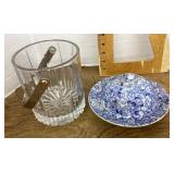Crystal ice bucket and covered butter