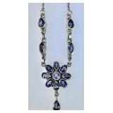 Sterling necklace with purple stones
