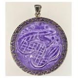 Carved amethyst sea serpent pendant