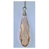 Faceted morganite pendant on sterling chain