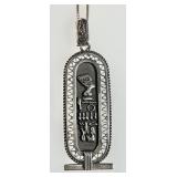 Sterling silver Egyptian cartouche necklace
