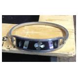 Mother of pearl inlaid Mexico silver bracelet