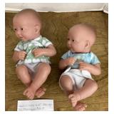 Berenguer twin baby dolls + doll bed