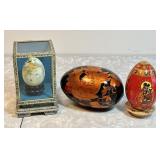 3 decorative eggs-- Russian and Asian