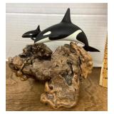 John Perry orca whales sculpture --broken fins