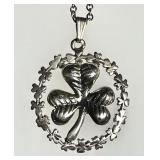 Sterling silver shamrock necklace