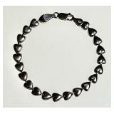Sterling silver heart bracelet
