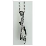 Sterling silver CZ modernist necklace