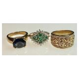 3 cocktail rings marked .925