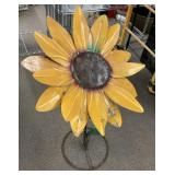 Metal sunflower yard art