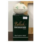 Belleek egg-shaped trinket box