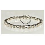 Sterling silver tennis bracelet with clear stones