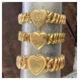 3 Gold filled sweetheart bracelets