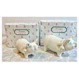 2 boxed Dept 56 bisque porcelain Easter pigs