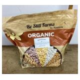 Sealed bag of Organic green lentils