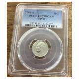 2001 graded Roosevelt dime