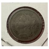 1865 3-cent Civil War coin