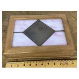 Wooden jewelry box with stained glass top