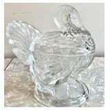 L.E. Smith glass turkey candy dish