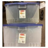 2  clear storage boxes
