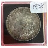 1888 Morgan silver dollar
