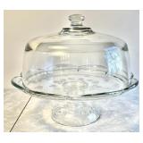 Glass cake stand and dome