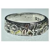 Sterling silver ring with gold decoration