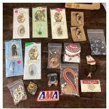 Jewelry, patches, and pins