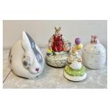 Porcelain & ceramic Easter music boxes & figures
