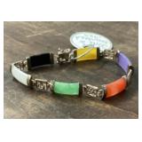 Sterling silver jade bracelet